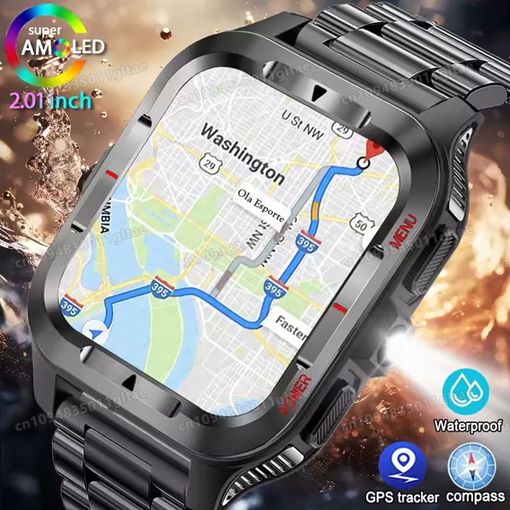 Gps Running Watch - Rugged Military Outdoor Sports Smart Watch