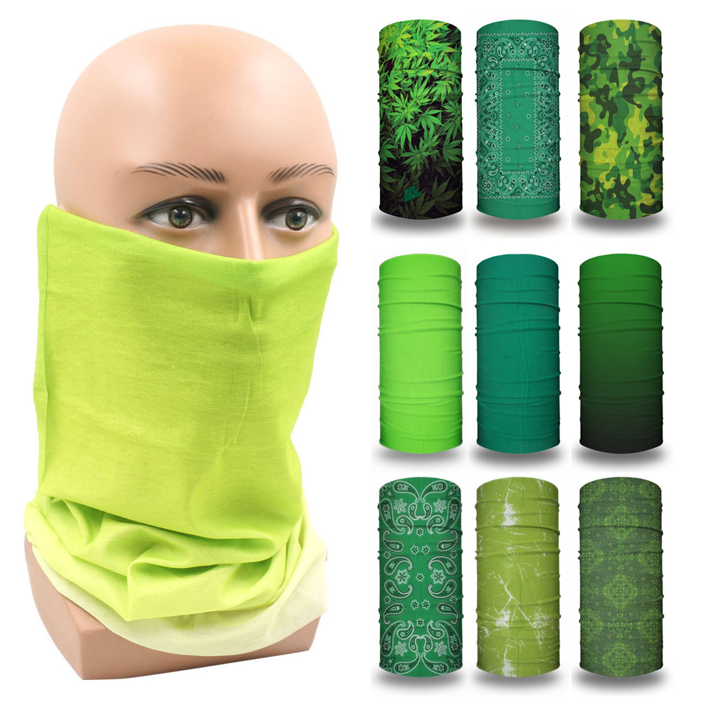 Running Gear Green - Green Face Bandanas Cover Hiking Neck