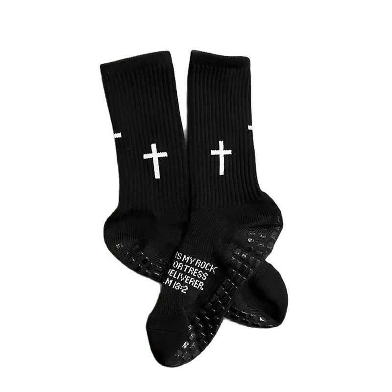 Running Gear Logos - Cross Logo Anti-Slip Cushioned Athletic Socks