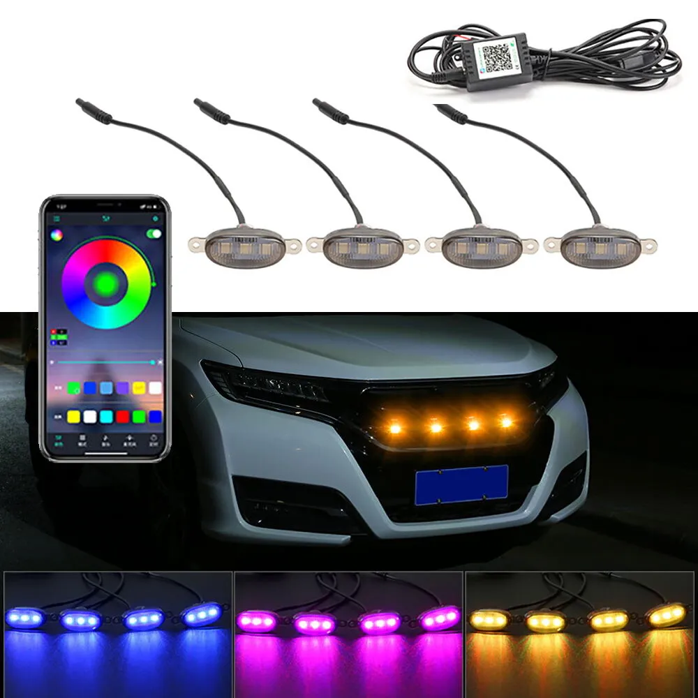 Running Gear Accessories - Led Car Front Grille Lighting Universal