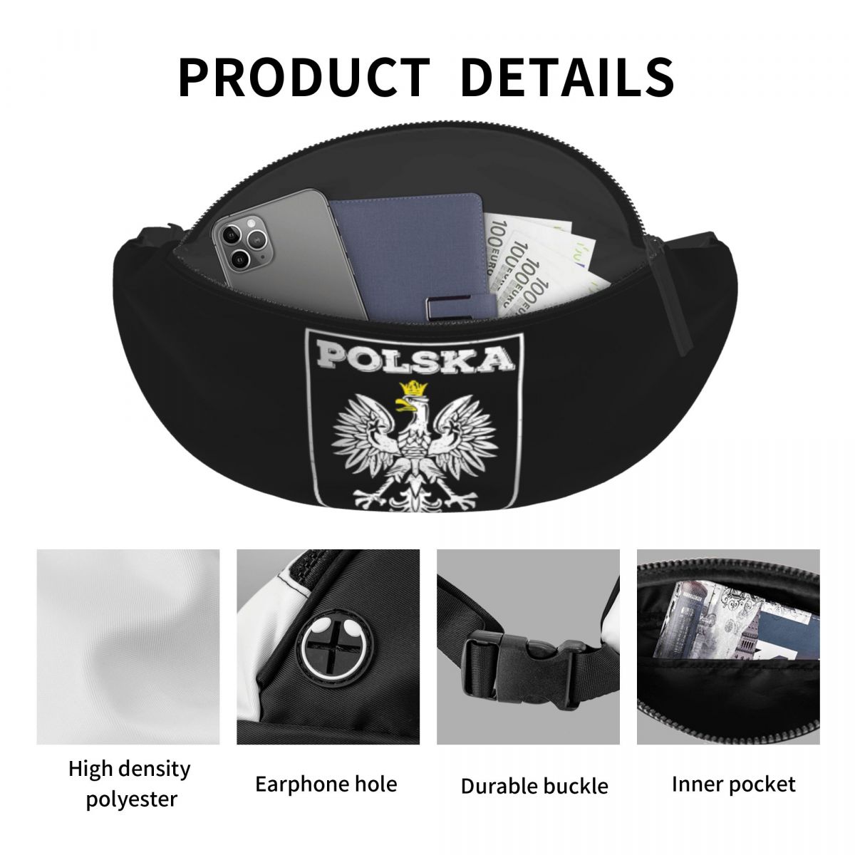 Crossbody Waist Bag Polska Log - Running Gear Logos review and price